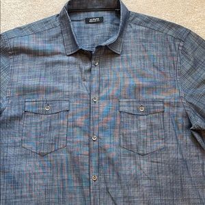 ALFANI Mens XL Navy Casual Button Down Shirt